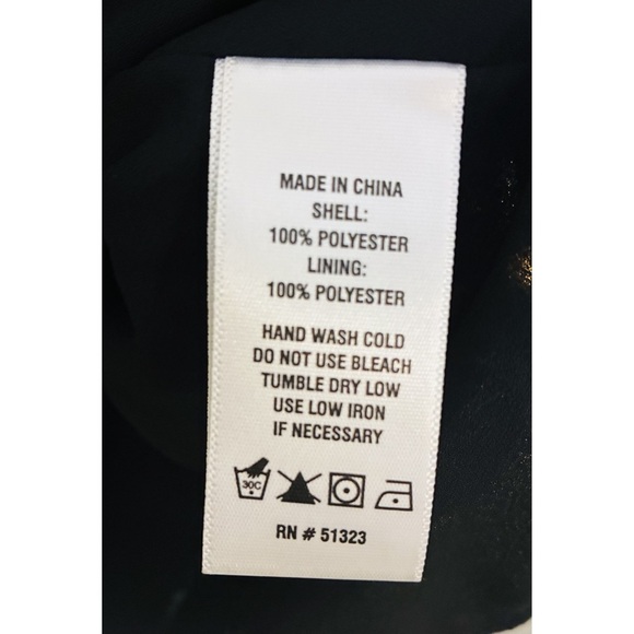 CeCe Black Metallic Gold Smocked Chiffon Dressy Office Blouse Top 1X XL - Picture 7 of 8